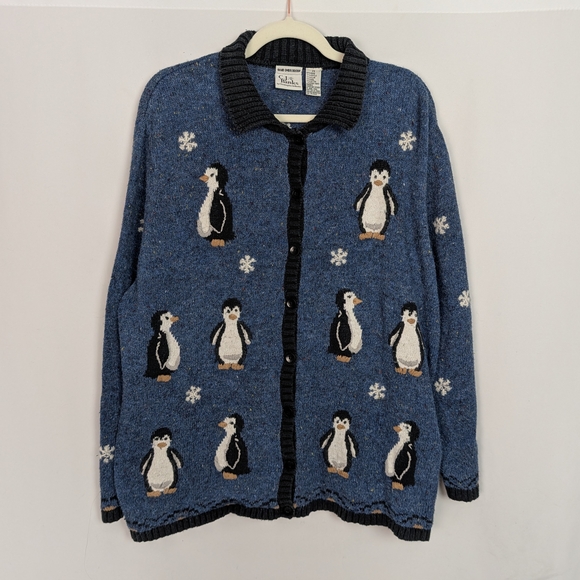 Christopher & Banks Sweaters - Penguin Snowflake Christmas Sweater Cardigan